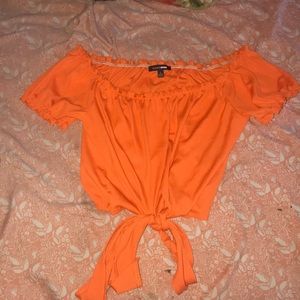 Orange off the shoulder